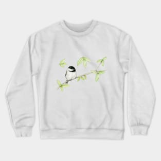 A pencil drawing of a Carolina chickadee Crewneck Sweatshirt